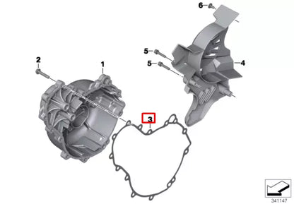 NEW BMW K70 F 700 GS ENGINE GOUSING COVER GASKET RIGHT 11147670688 ORIGINAL