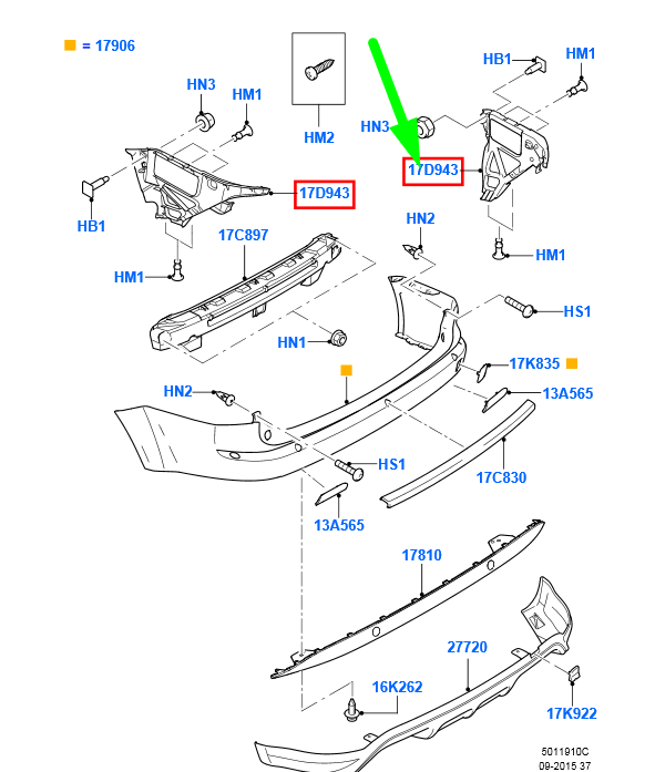 new ford focus mk2 estate rear right bumper mounting bracket 1373848 original