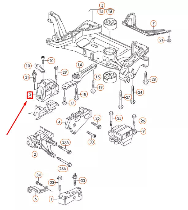 NEW AUDI TT 8J RIGHT ENGINE MOUNTING 8J0199262A ORIGINAL