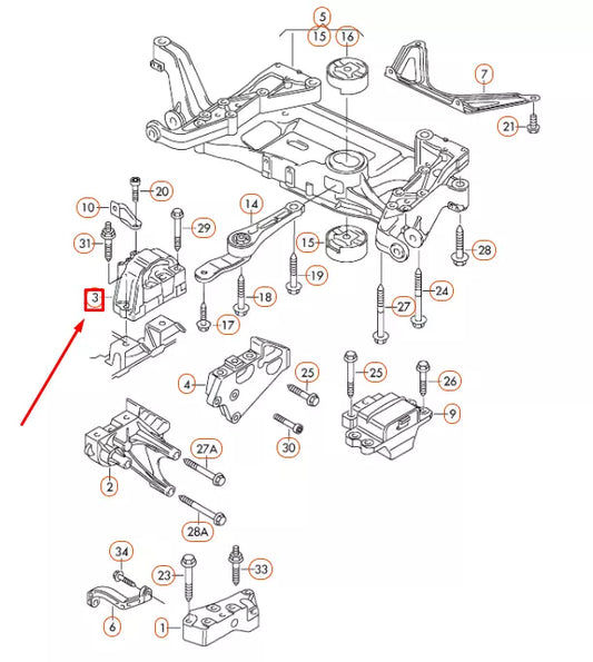 NEW AUDI TT 8J RIGHT ENGINE MOUNTING 8J0199262A ORIGINAL