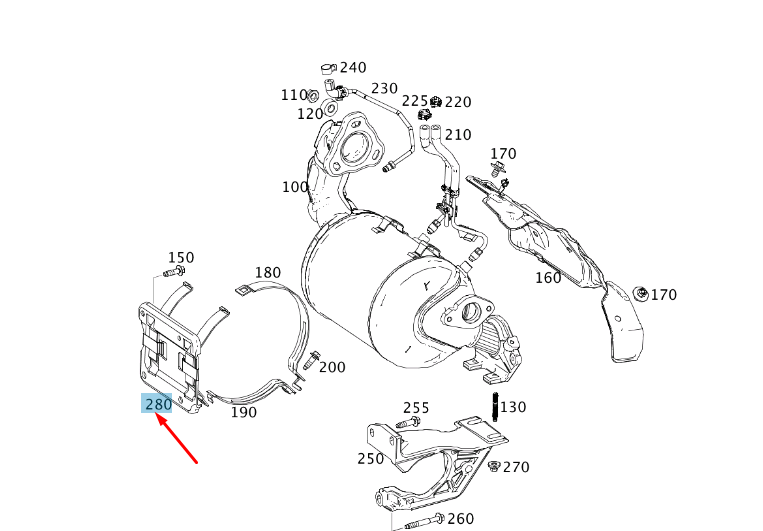 new mercedes-benz c w205 catalytic converter system bracket a6261400040 original