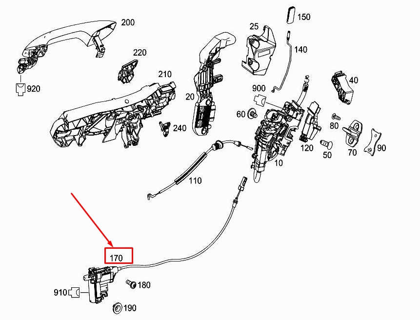 new mercedes-benz s w222 rear door closing assist a2227601000 original