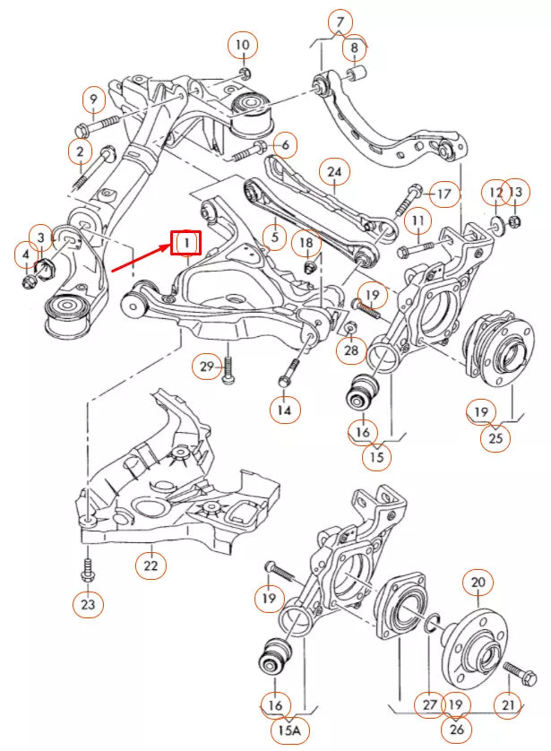 NEW AUDI A6 C6 REAR RIGHT WISHBONE ARM 4F0505312L