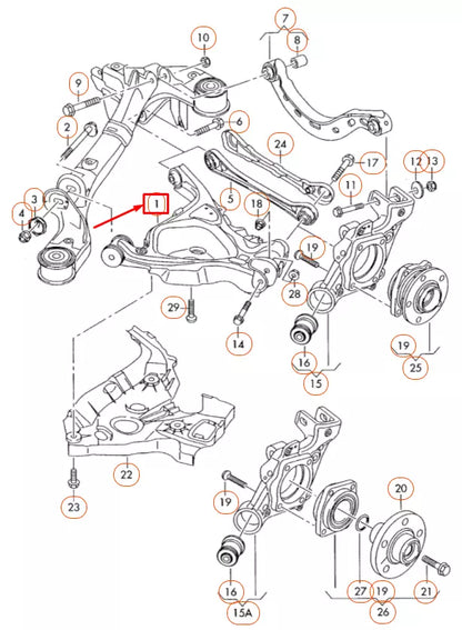 NEW AUDI A6 C6 REAR RIGHT WISHBONE ARM 4F0505312L