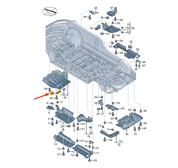 NEW VOLKSWAGEN TRANSPORTER T6 UNDERBODY TRIM AIR GUIDE 7LA825535 ORIGINAL