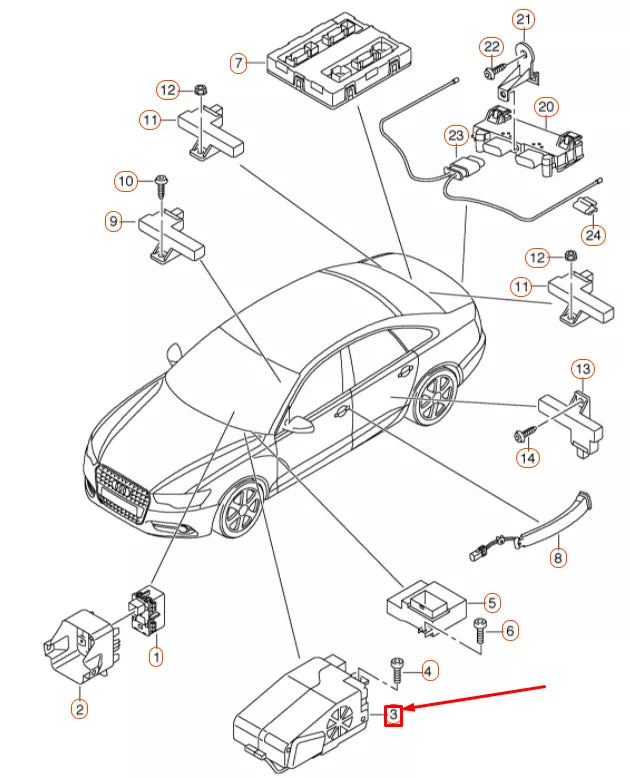 NEW AUDI A6 C7 STEERING COLUMN LOCK 4H0905852B ORIGINAL