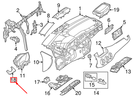 new mb b w246 left instrument panel trim moulding lhd a2466804001 original