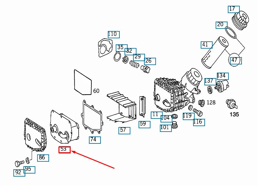 NEW MERCEDES-BENZ S W140 ENGINE OIL COOLER A1041800309 ORIGINAL