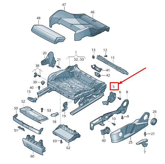 NEW AUDI Q3 F3 FRONT LEFT SEAT HEIGHT ADJUST OPERATING LEVER 83A881093 ORIGINAL