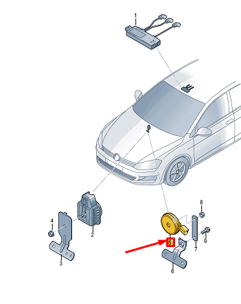 new vw e-golf mk7 anti-theft alarm system horn 2h0951115a original