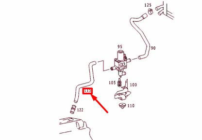 NEW MERCEDES-BENZ SPRINTER W903 PULSED VALVE TO ENGINE HOSE A9018324223 ORIGINAL