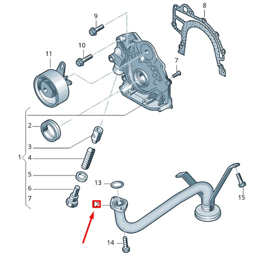 NEW VOLKSWAGEN CRAFTER 2F MK1 OIL PUMP SUCTION LINE 076115251