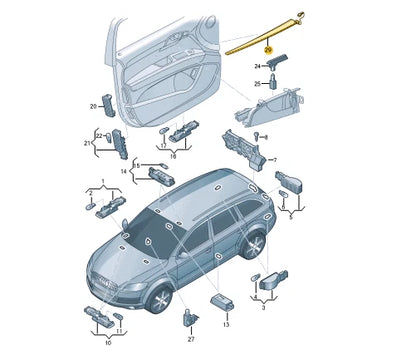 NEW AUDI Q7 4L REAR LEFT DOOR HANDLE LIGHT BAR 4L0919177