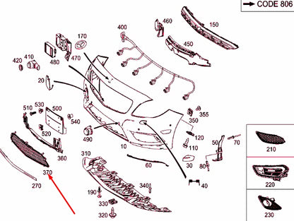 NEW MERCEDES-BENZ CLA COUPE C117 FRONT BUMPER LOWER GRILLE A1178851400 ORIGINAL