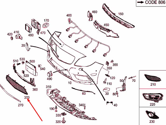 NEW MERCEDES-BENZ CLA COUPE C117 FRONT BUMPER LOWER GRILLE A1178851400 ORIGINAL