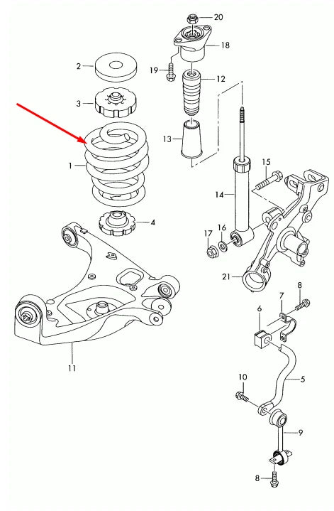 NEW AUDI A4 B7 REAR SUSPENSION COIL SPRING 8E0511115FM