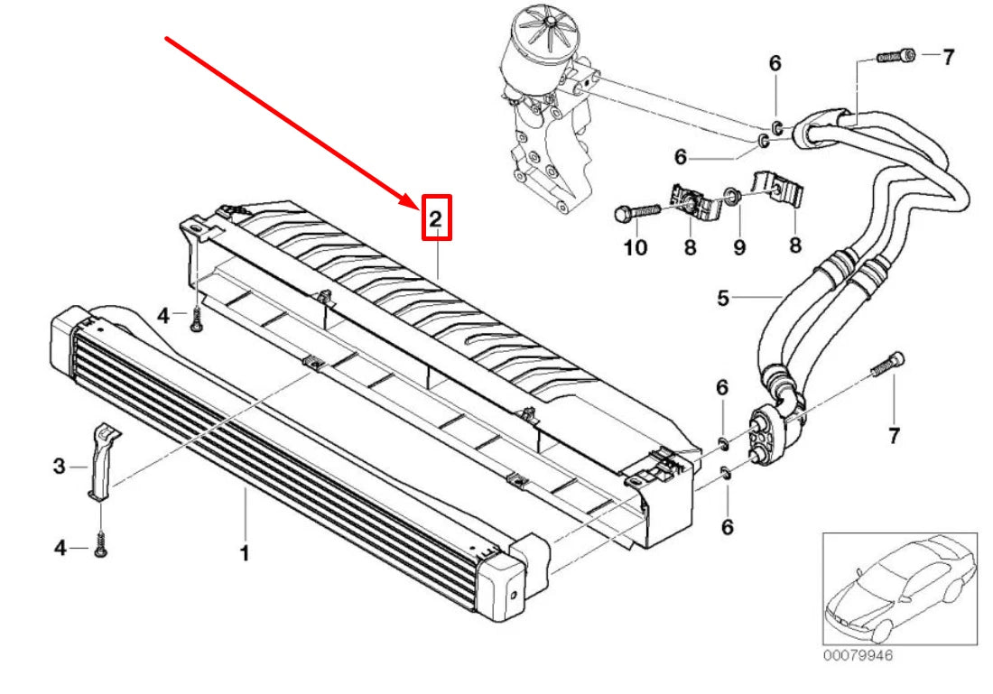 NEW BMW 3 CABRIO E46 OIL COOLER RACKSIDE 2229744 17212229744 ORIGINAL