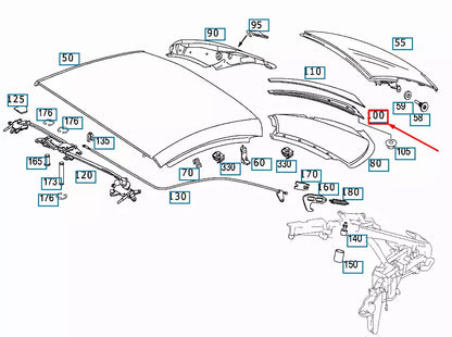 NEW MERCEDES-BENZ SL R230 RIGHT C-PILLAR COVERING SUPPORT A2307900404 ORIGINAL
