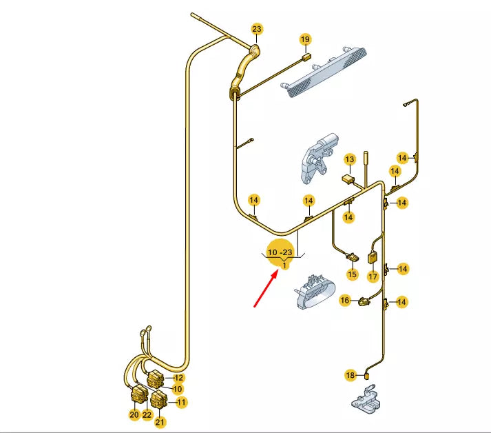 NEW VOLKSWAGEN TRANSPORTER T5 TAILGATE CABLE SET 7E0971145AM