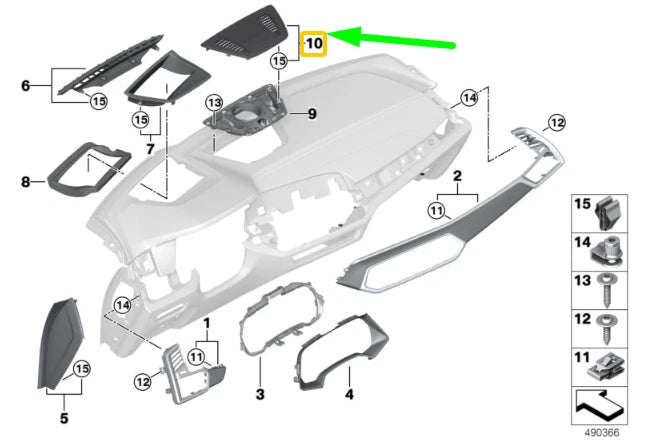 NEW BMW X5 G05 DASH CENTER SPEAKER COVER 51459399315 9399315 ORIGINAL