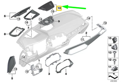 NEW BMW X5 G05 DASH CENTER SPEAKER COVER 51459399315 9399315 ORIGINAL