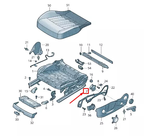 NEW AUDI E-TRON GEN LEFT SEAT RAKE ADJUSTMENT 4K0881093