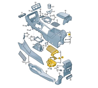 NEW VOLKSWAGEN TIGUAN AD CENTER CONSOLE CUP HOLDER RHD 5NC862531AUAQ
