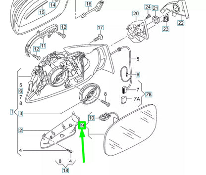 NEW AUDI A3 8P FRONT RIGHT DOOR MIRROR GLASS 8F0857536H ORIGINAL