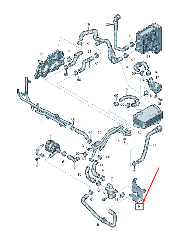 new vw golf 5g mk7 hvac heater control valve solenoid bracket 5q0819212 original