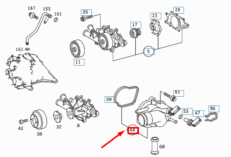 NEW MERCEDES-BENZ VITO W638 THERMOSTAT ASSEMBLY A6112000715 ORIGINAL