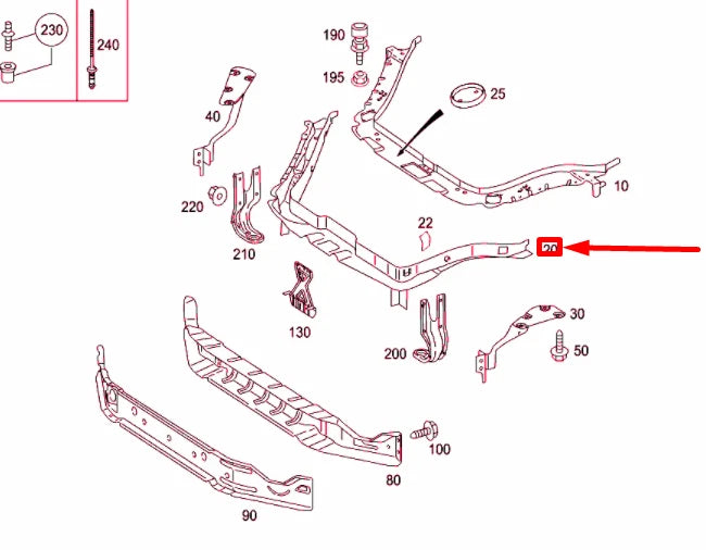 NEW MERCEDES-BENZ SLK R171 FRONT MIDDLE STIFFENING A1716201172 ORIGINAL