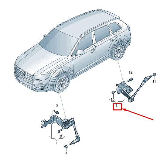 new audi e-tron ge front left headlight level sensor 4ke941309d original