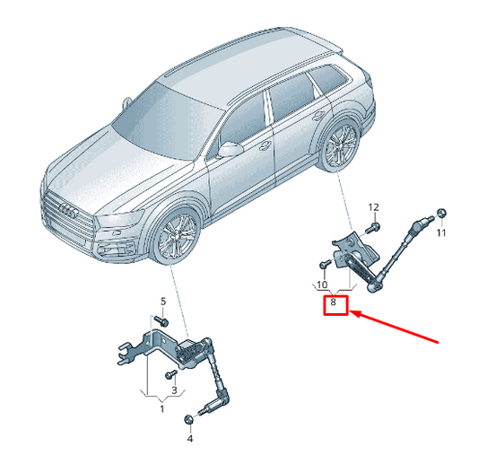 new audi e-tron ge front left headlight level sensor 4ke941309d original