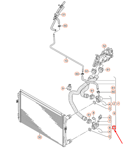 NEW AUDI A3 8V COOLING SYSTEM QUICK ACTING COUPLING 5Q0122291AK ORIGINAL