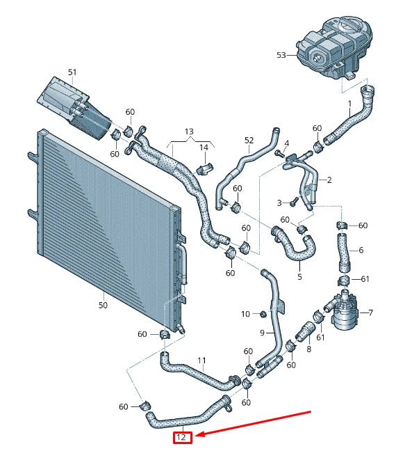 NEW AUDI RS7 SPORTBACK 4G ENGINE COOLANT HOSE 4G0145920AG