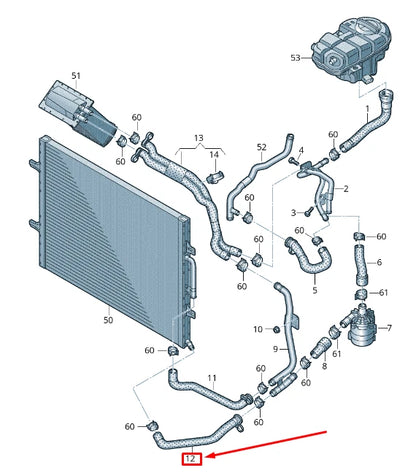 NEW AUDI RS7 SPORTBACK 4G ENGINE COOLANT HOSE 4G0145920AG
