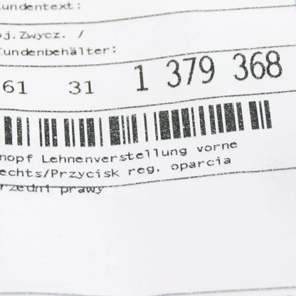 NEW BMW 5 E39 FRONT RIGHT SEAT BACKREST ADJUSTMENT SWITCH 61311379368 ORIGINAL