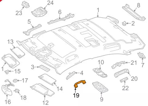 NEW MB A W176 INTERIOR ROOF GRAB HANDLE A1668100054 9051