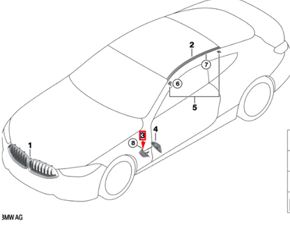new bmw m8 gran coupe g16 f93 left inner air duct trim 51137419011 original