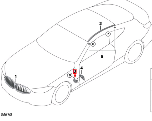 new bmw m8 gran coupe g16 f93 left inner air duct trim 51137419011 original