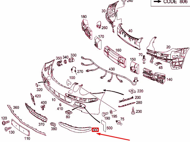 NEW MERCEDES-BENZ E W211 FRONT LEFT BUMPER MOLDING TRIM A21188009129999 ORIGINAL