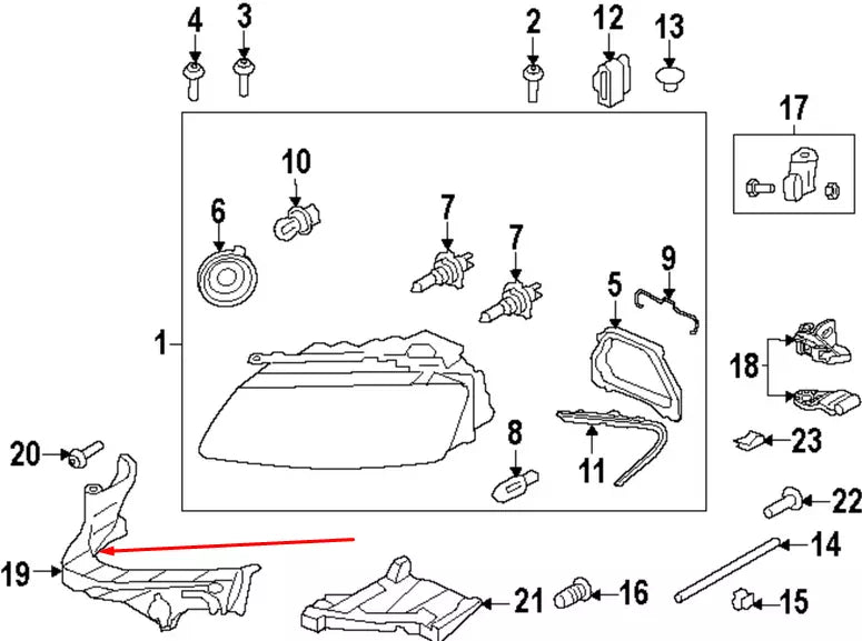 NEW AUDI A5 HEADLIGHT MOUNT BRACKET LEFT SIDE 8T0805607