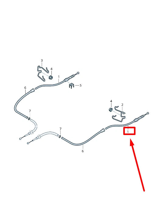 NEW VW CADDY ALLTRACK FURGON SAA HAND BRAKE CABLE 2K5609721M ORIGINAL