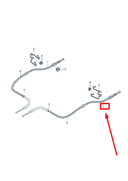 NEW VW CADDY ALLTRACK FURGON SAA HAND BRAKE CABLE 2K5609721M ORIGINAL