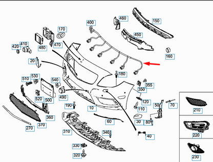 NEW MERCEDES-BENZ CLA COUPE C117 FRONT PARKING SENSORS HARNESS A1175402710