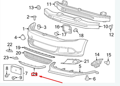 NEW VW JETTA A6 GLI FRONT BUMPER RIGHT LOWER TRIM 5C68538969B9