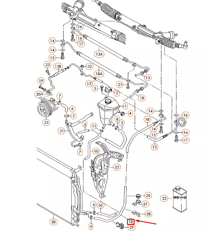 NEW AUDI A8 D3 POWER STEERING RETURN HOSE LHD 4E1422891Q