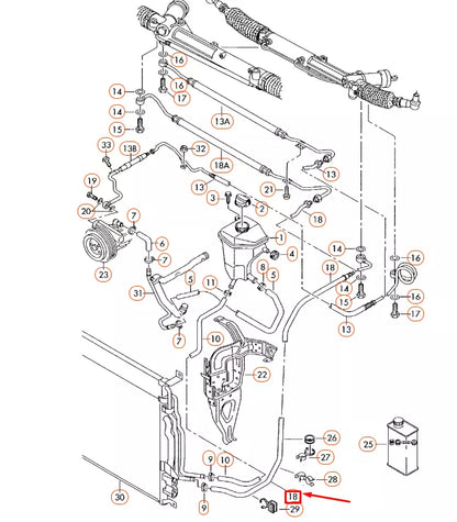 NEW AUDI A8 D3 POWER STEERING RETURN HOSE LHD 4E1422891Q