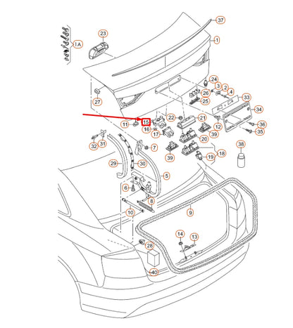NEW AUDI A3 8V REAR LID LOCK 4H0827505A ORIGINAL