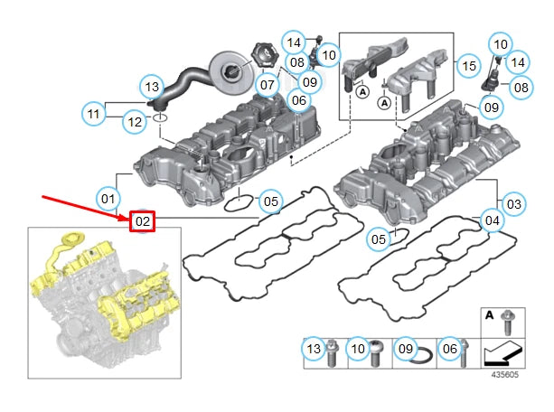 NEW BMW 5 F10 VALVE COVER GASKET 11127566288 ORIGINAL